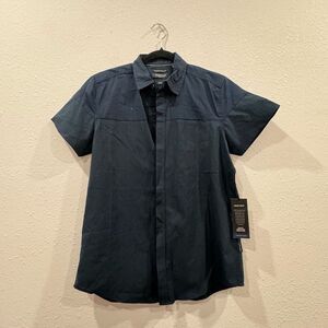 Kenneth Cole slim fit navy blue shirt size small